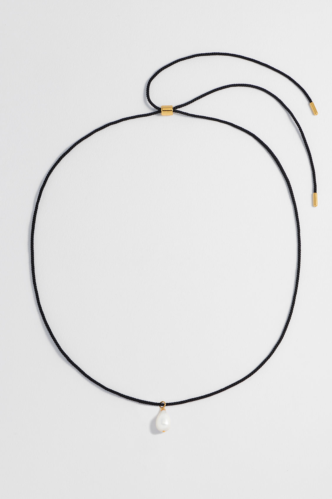 Pearl Drop Cord Necklace
