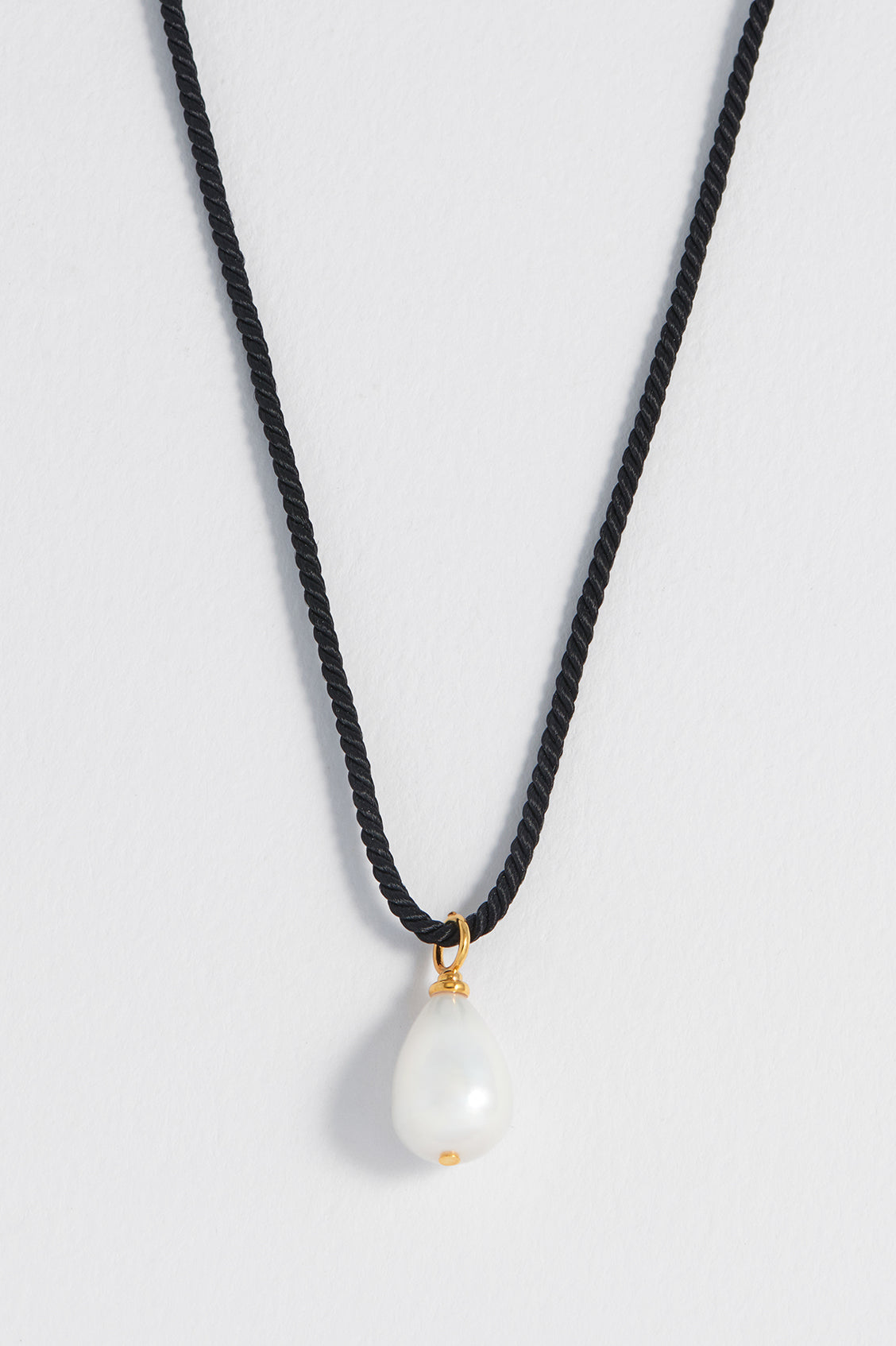 Pearl Drop Cord Necklace