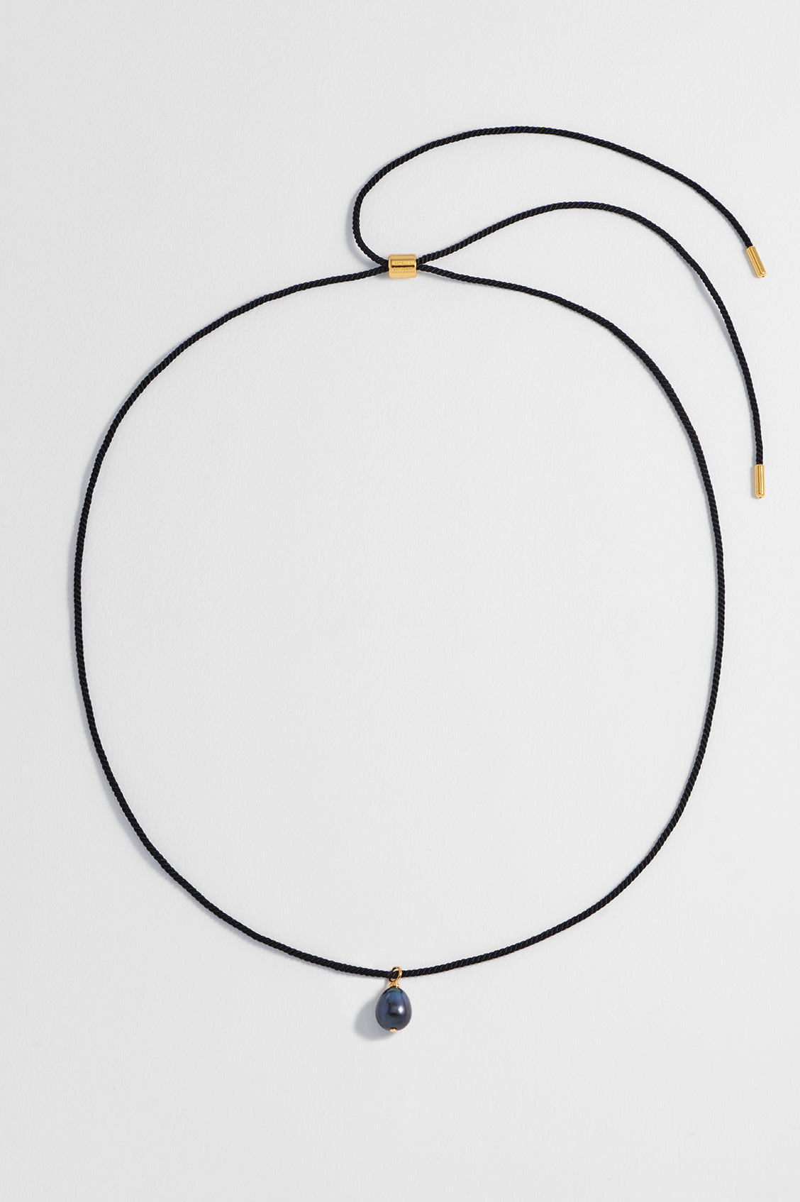 Pearl Drop Cord Necklace