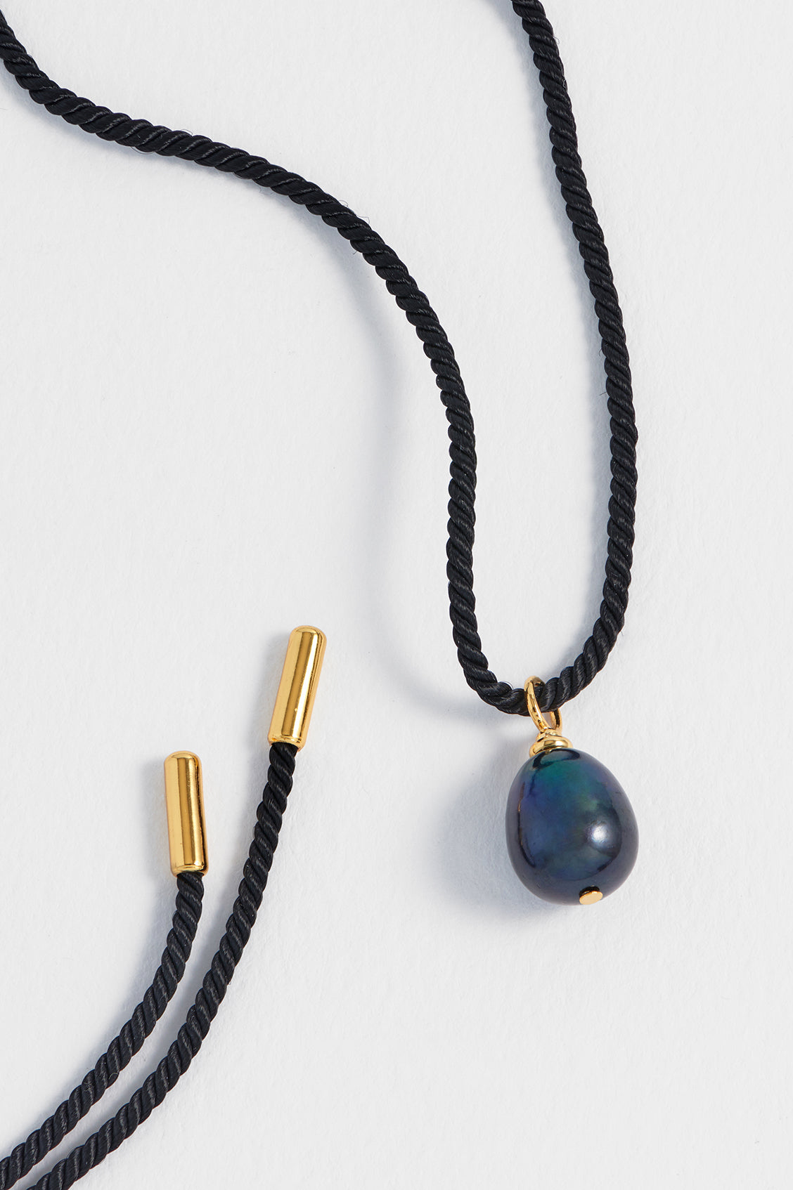 Pearl Drop Cord Necklace