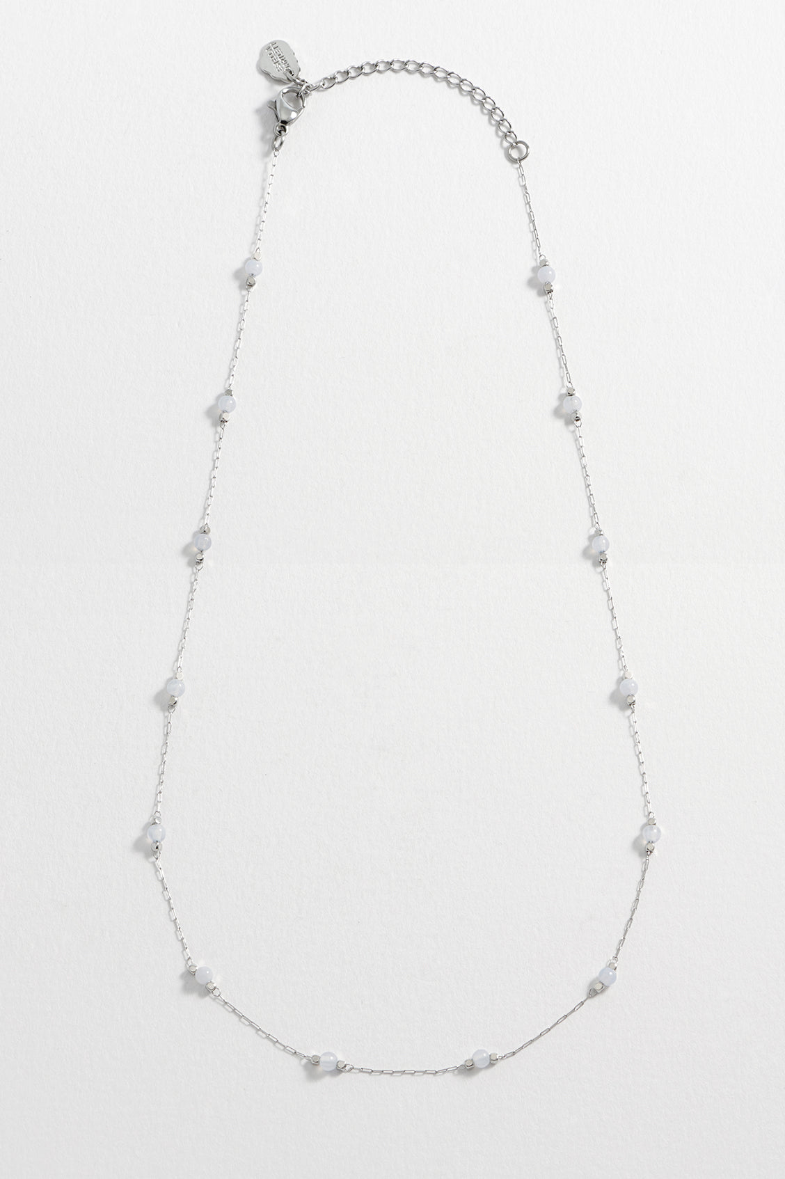 Wellness Blue Lace Agate Gemstone Bead Necklace