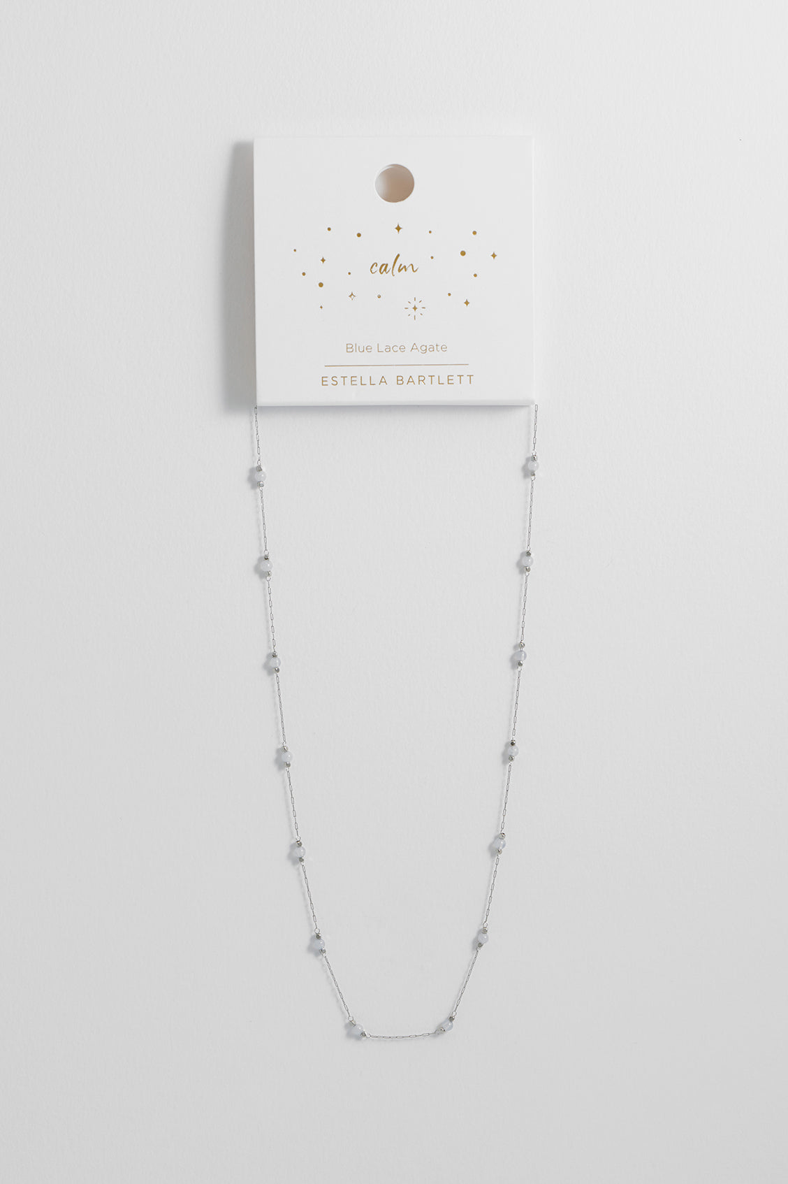 Wellness Blue Lace Agate Gemstone Bead Necklace