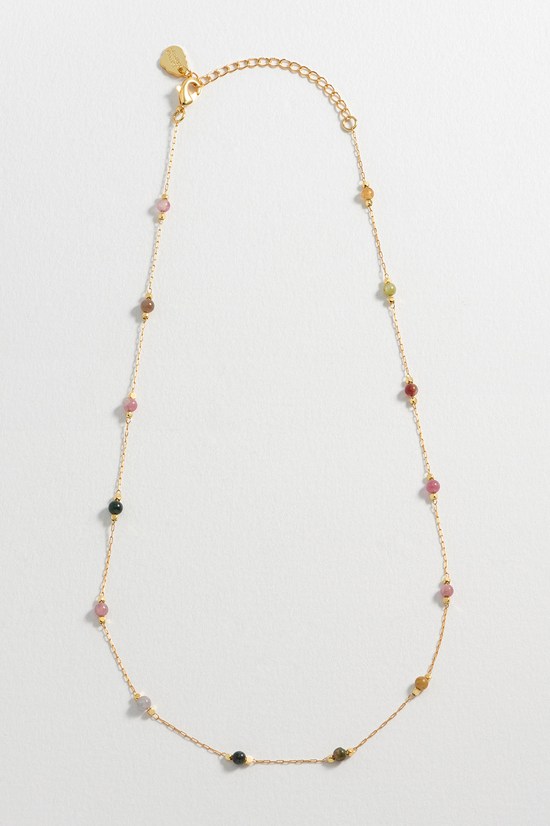 Wellness Tourmaline Gemstone Bead Necklace