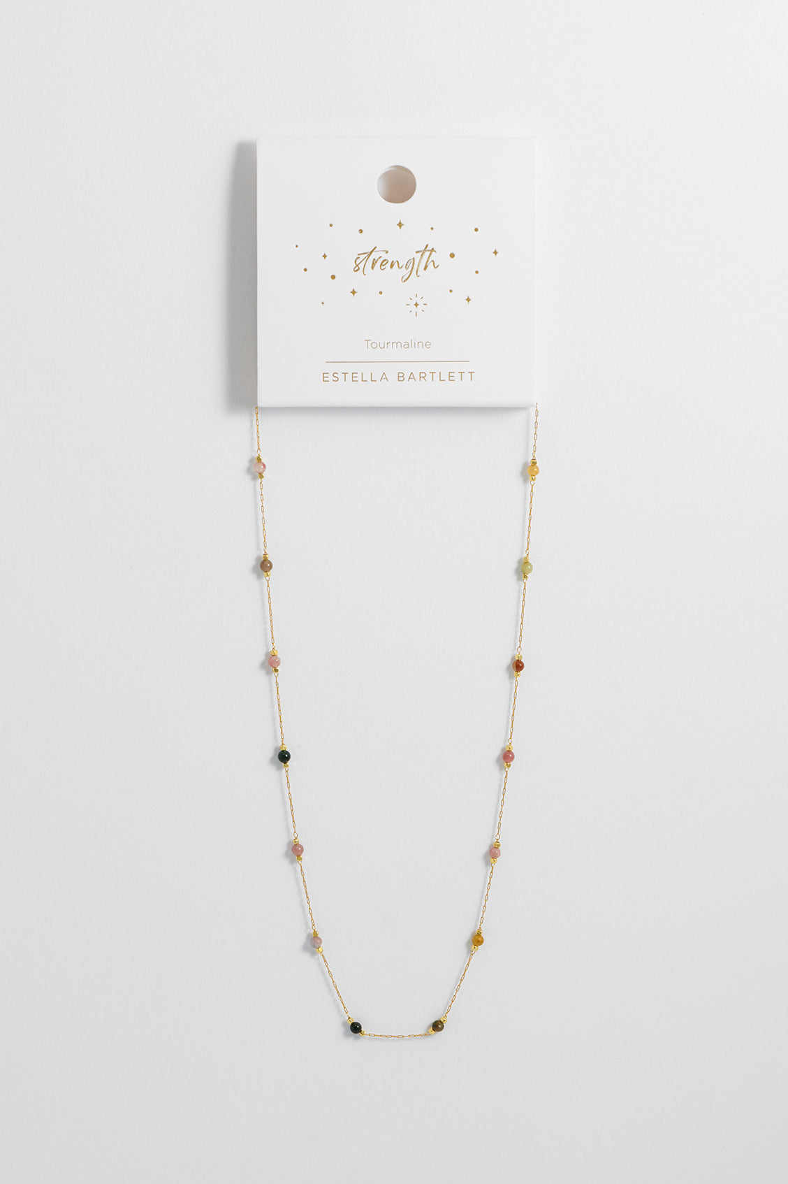 Wellness Tourmaline Gemstone Bead Necklace