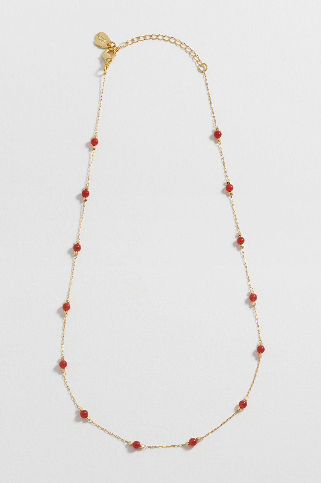 Wellness Red Agate Gemstone Bead Necklace