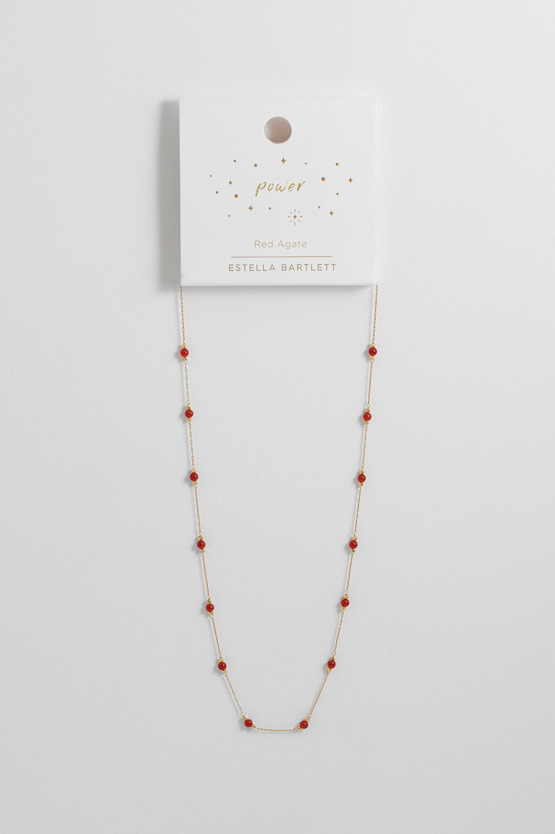 Wellness Red Agate Gemstone Bead Necklace