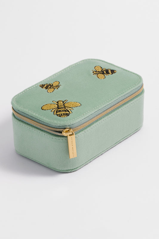 Embroidered Bees Mini Jewellery Box