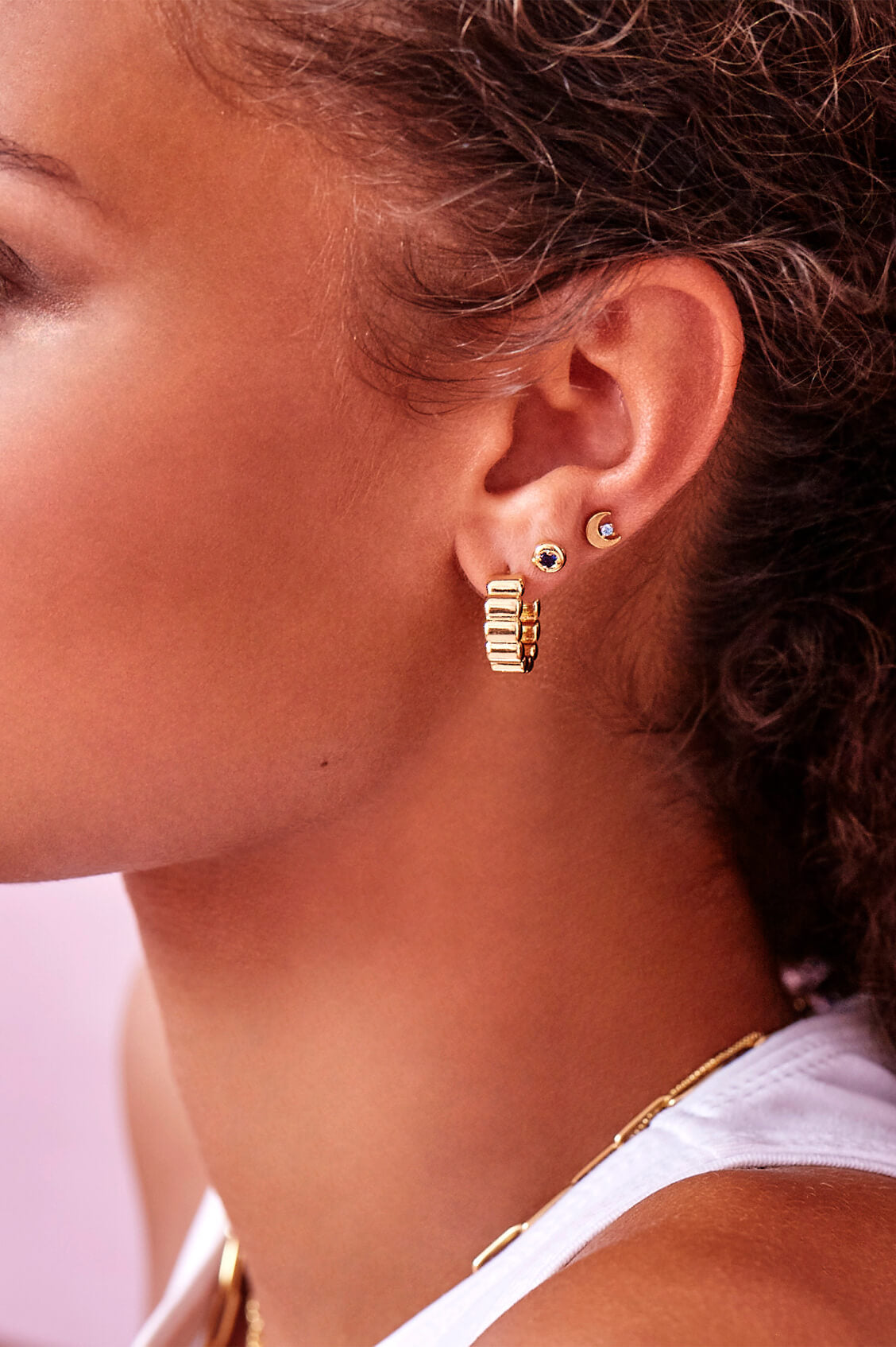 Beaded Texture Hoop Earrings