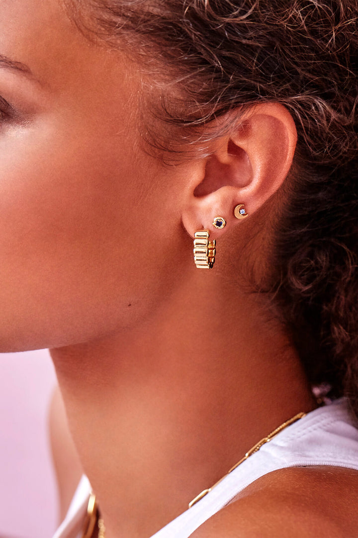 Beaded Texture Hoop Earrings