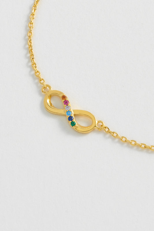 Rainbow CZ Infinity Bracelet
