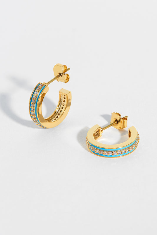 Enamel CZ Hoops