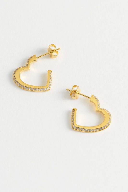 CZ Open Heart Hoops