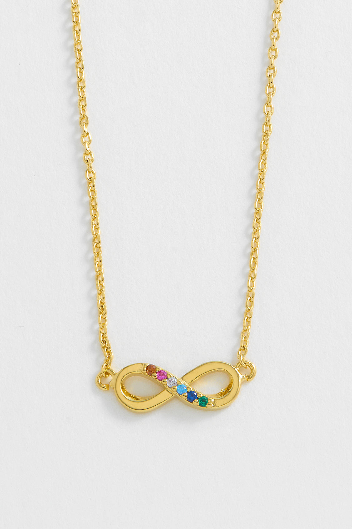 Rainbow CZ Infinity Necklace