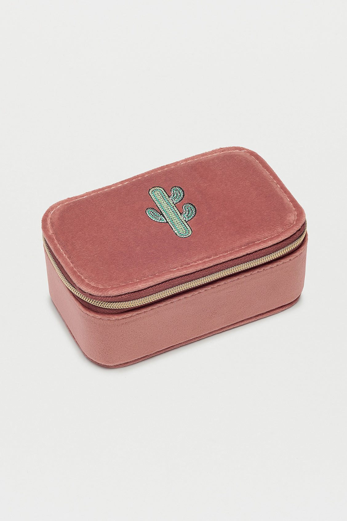 Embroidered Cactus Mini Jewellery Box