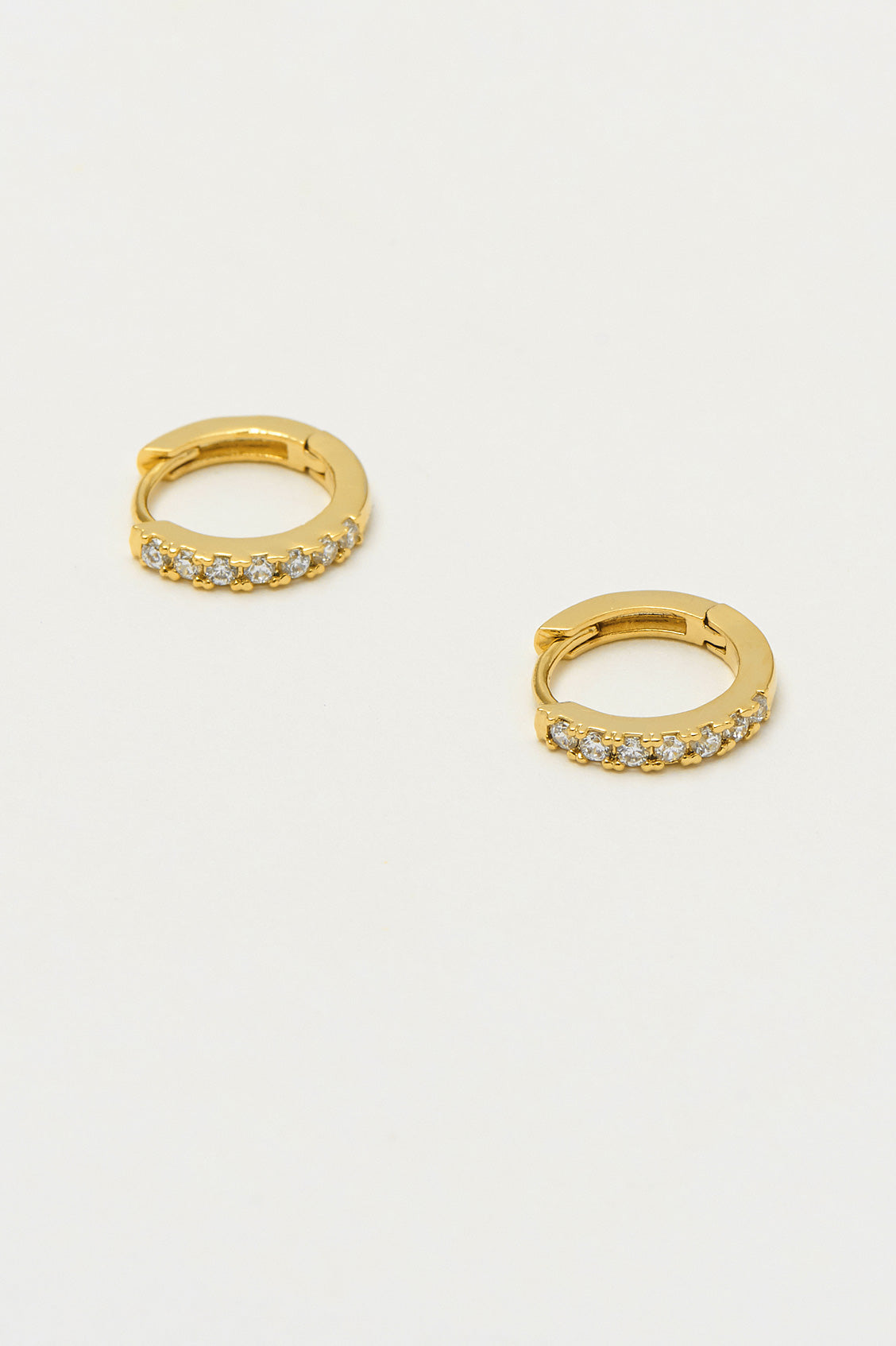 Hoop Earrings with White CZ