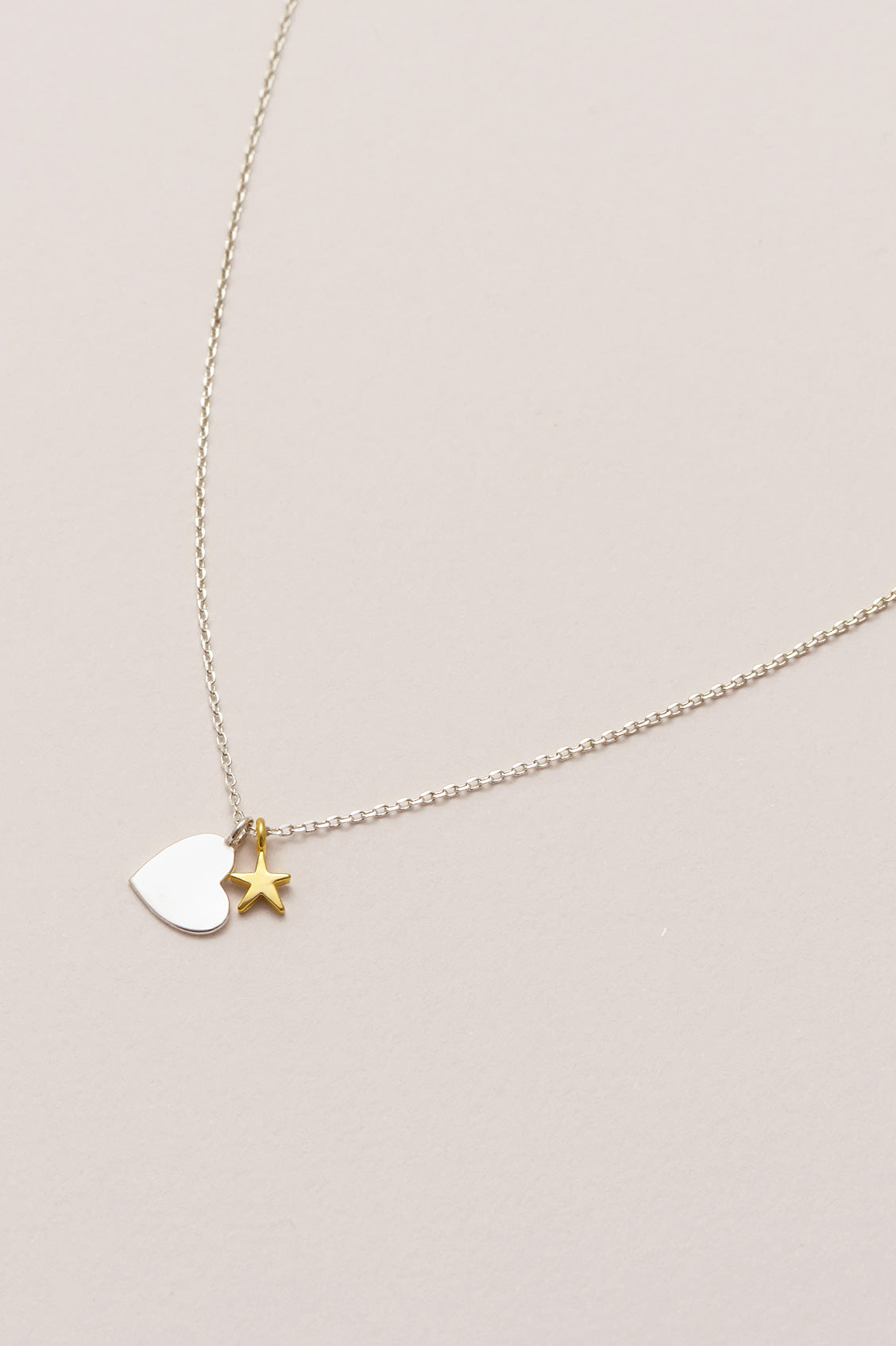 Double Charm Heart and Star Necklace