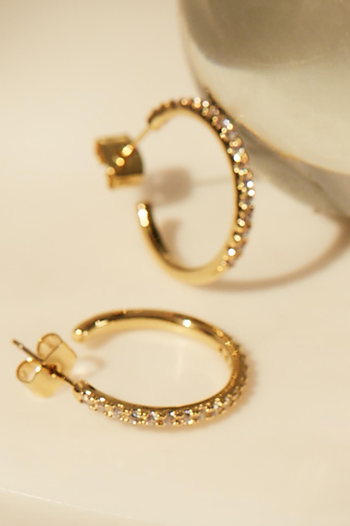 Pave Set Large Hoop Earrings