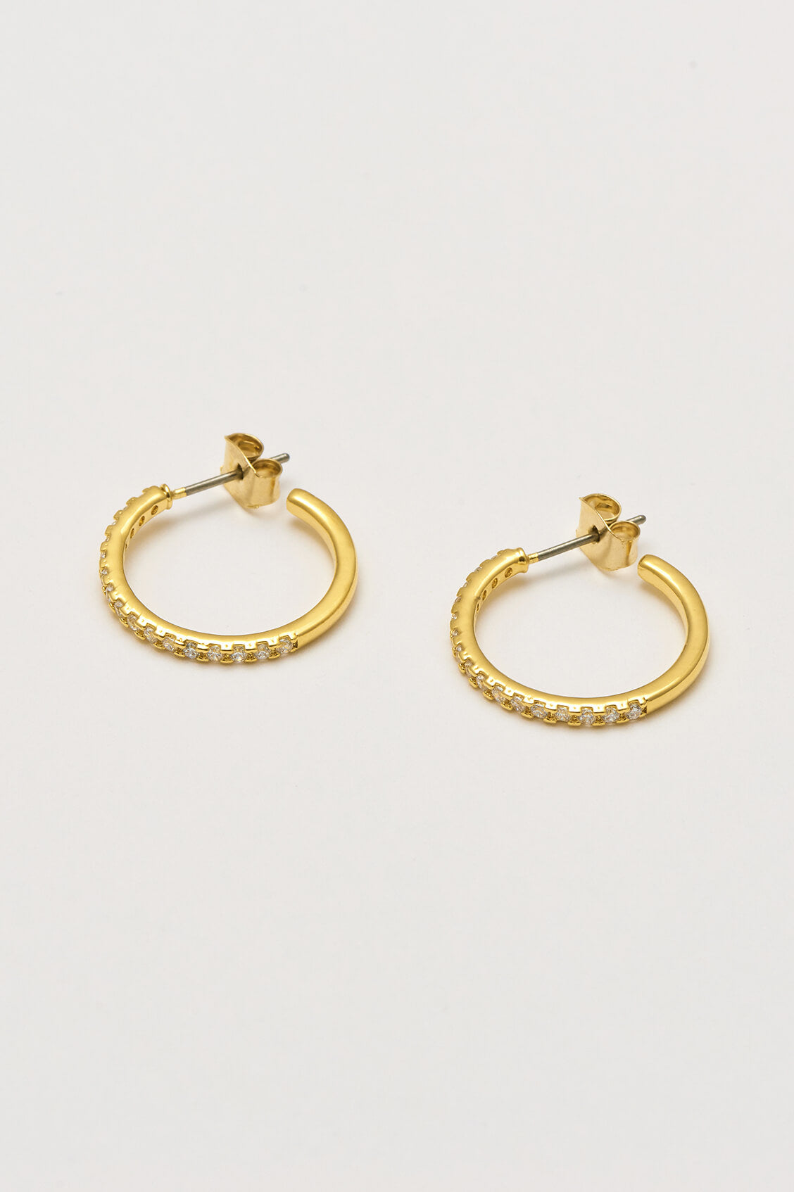 Pave Set Large Hoop Earrings