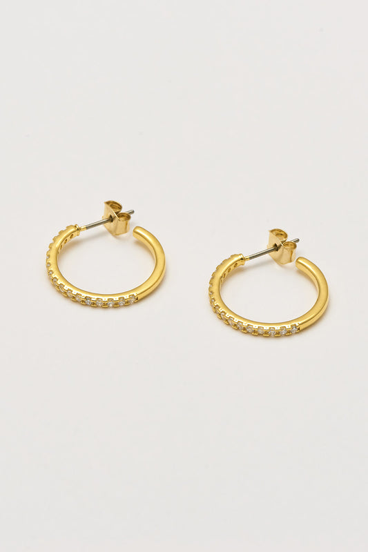 Pave Set Large Hoop Earrings