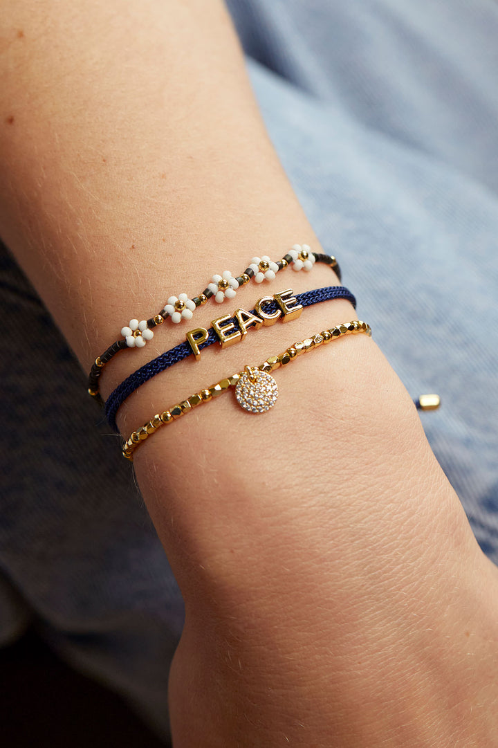 Peace Slider Bead Friendship Bracelet