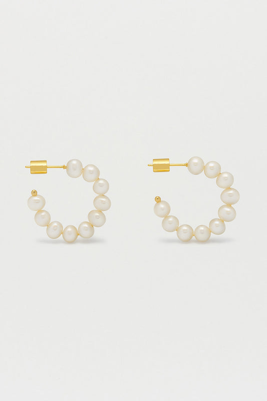 Multi Pearl Beaded Hoop Earrings