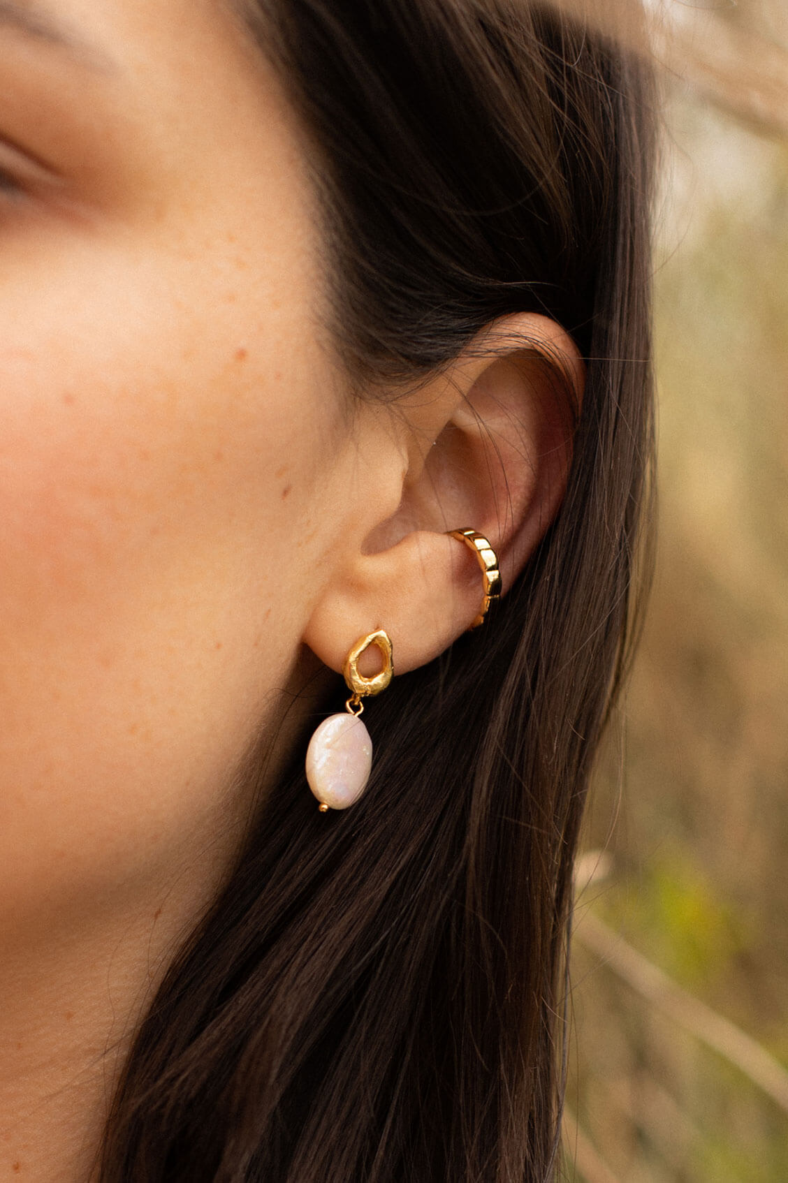 Organic Pearl Drop Earrings