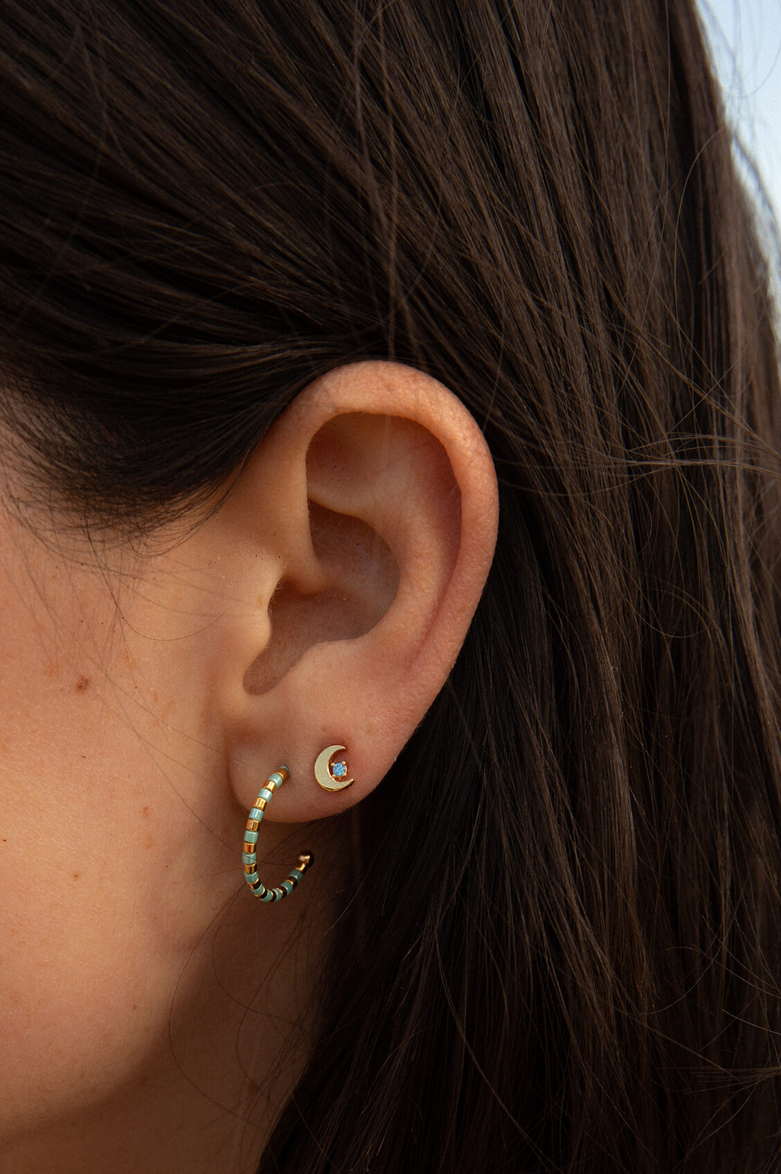 Seashore Beaded Hoop Earrings